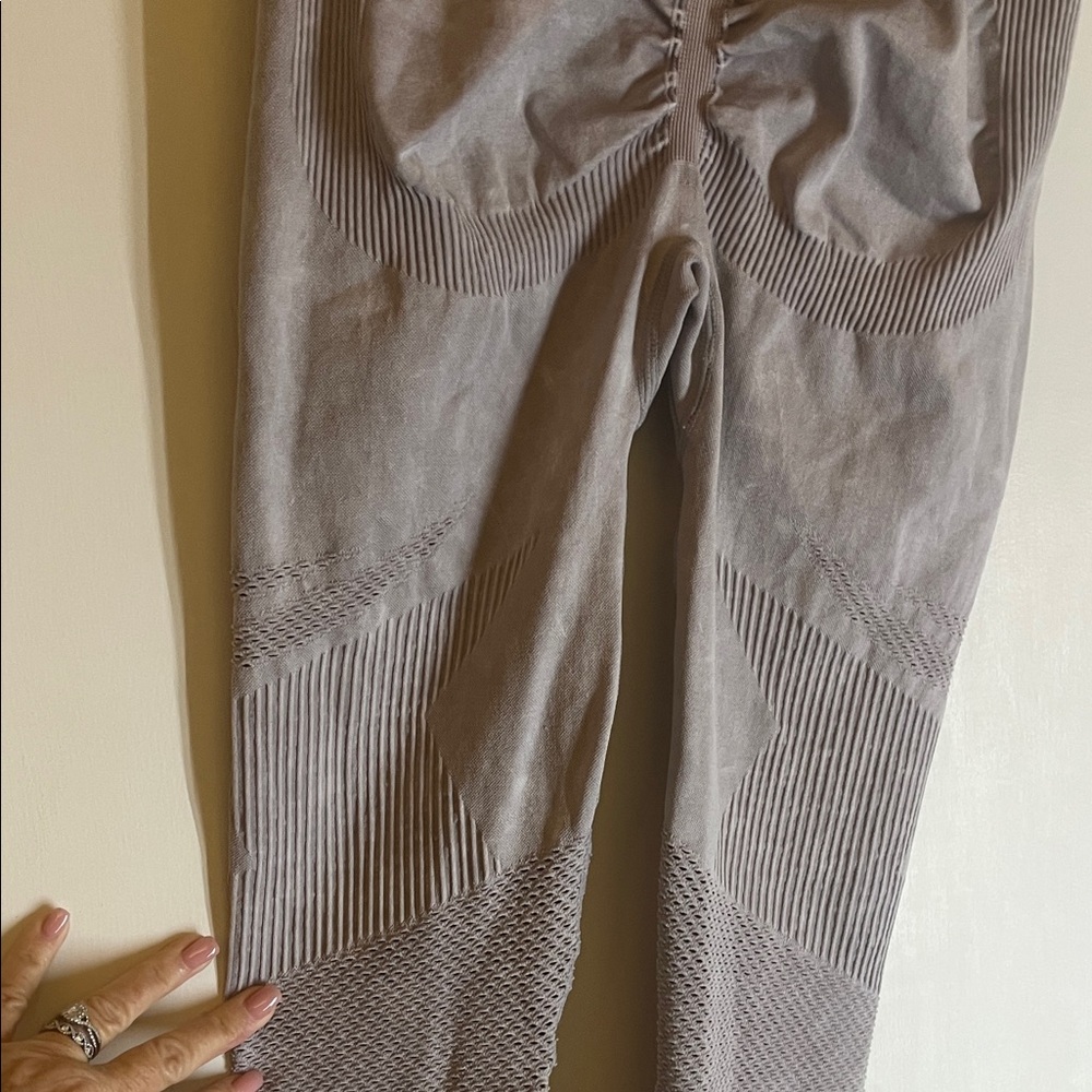 Source Unknown Gray / Lavender Uneven Colored Leg… - image 3